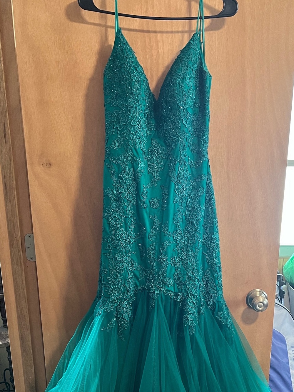Clarisse Emerald Green Lace & Tulle Mermaid Gown